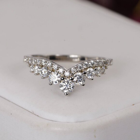 Moissanite Certified Stack Ring Guard Ring Band Ring 925 Sterling Silver - Picture 1 of 4